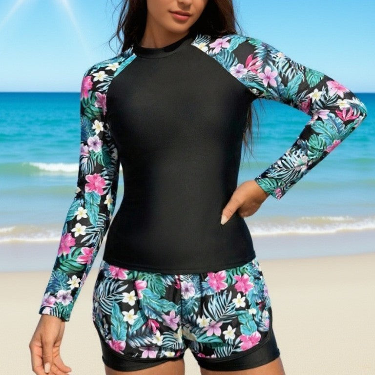 Damen UV-Schutz Surfanzug mit floralem Design Echo Archiv