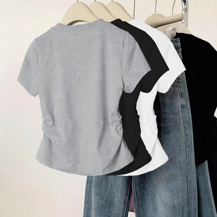 Damen T-Shirt mit kreativem Katzenmotiv und lässigem Schnitt Echo Archiv