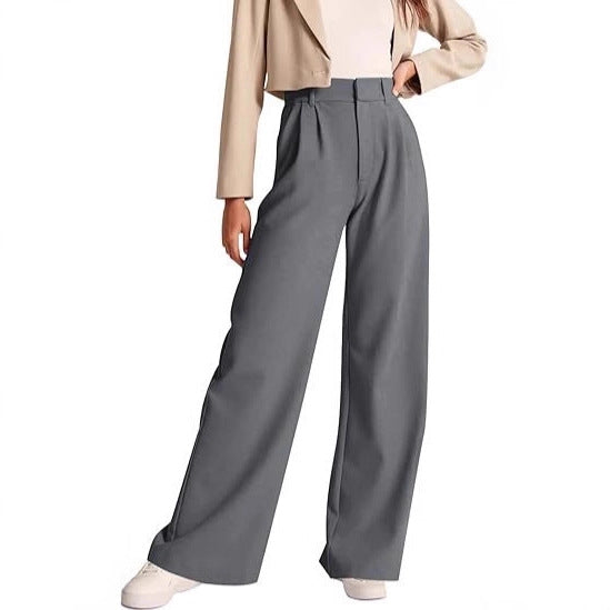 Damen weite High-Waist Hose mit Falten- und Bunddetails Echo Archiv