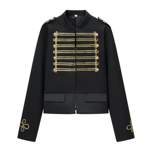 Damen Kurzparadejacke im Uniformstil mit Zierkordeln und Pattentaschen Echo Archiv