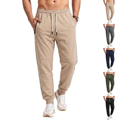 Herren Slim-Fit Jogginghose mit Kordelzug, Reißverschlusstaschen und Rippbündchen Echoarchiv