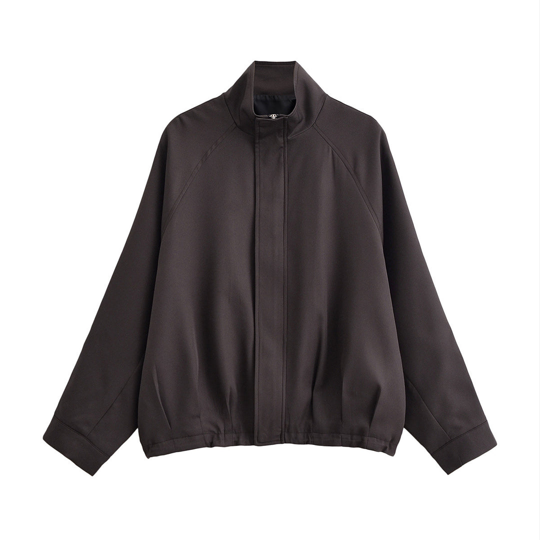 Damen Leichte Oversize-Bomberjacke mit Stehkragen, Raglanärmeln und elastischem Saum Echo Archiv