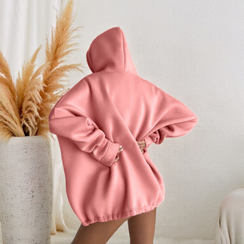 Damen Oversize-Kapuzenpullover mit verstellbarem Tunnelzugsaum – Avérine