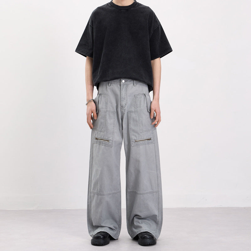 Herren Baggy-Cargohose im Workwear-Stil mit großen aufgesetzten Taschen und Zipper-Details Echo Archiv