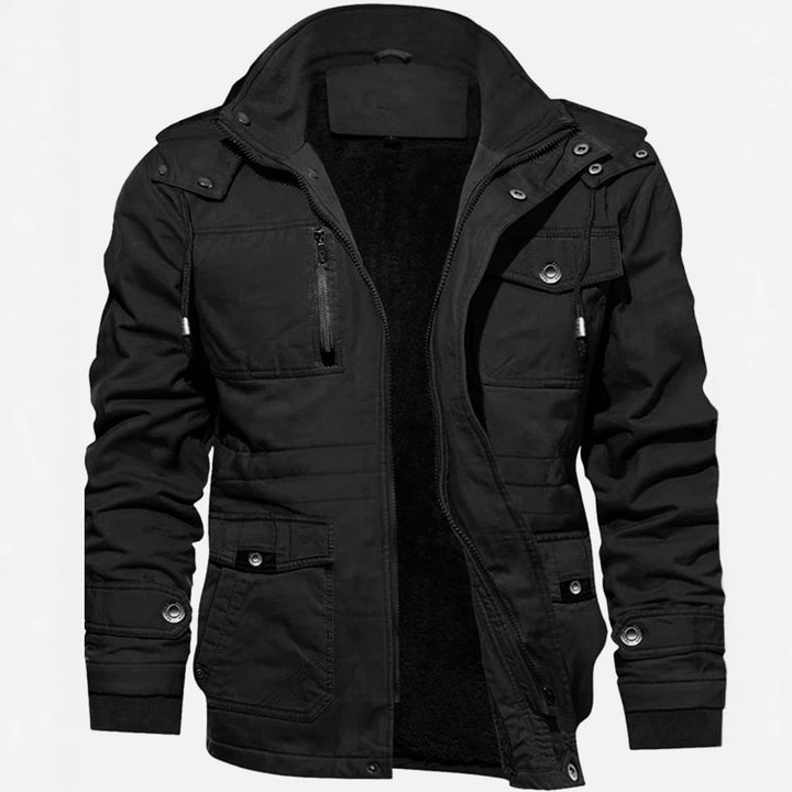 Herren Thermo-Feldjacke mit Teddyfutter, Kapuze und Mehrfachtaschen Echoarchiv
