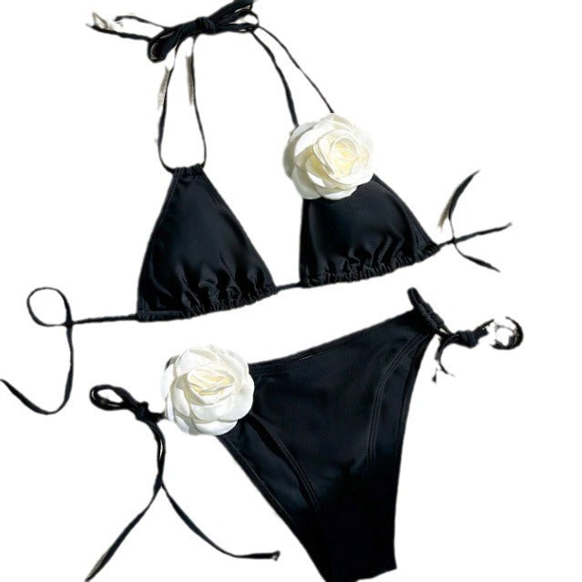 Damen Triangel-Bikini mit Blumenapplikation Echo Archiv