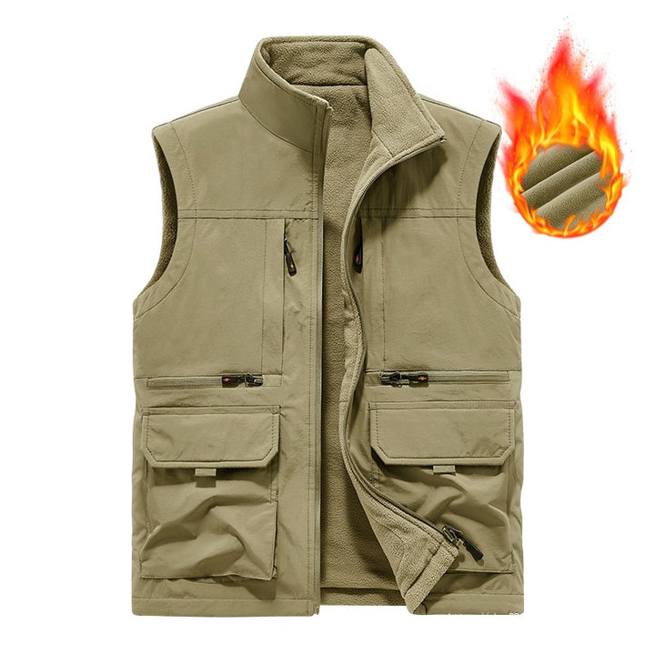 Herren Gefütterte Utility‑Weste mit wärmendem Fleece‑Innenfutter, winddicht & Multifach‑Taschen Echo Archiv