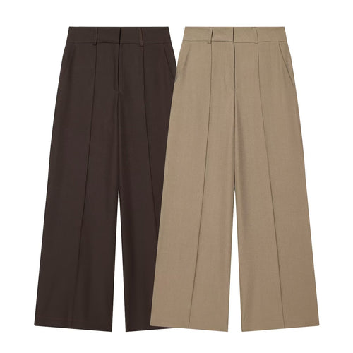 Damen Weite High‑Waist-Hose mit markanter Bügelfalte und Bundfalten Echo Archiv