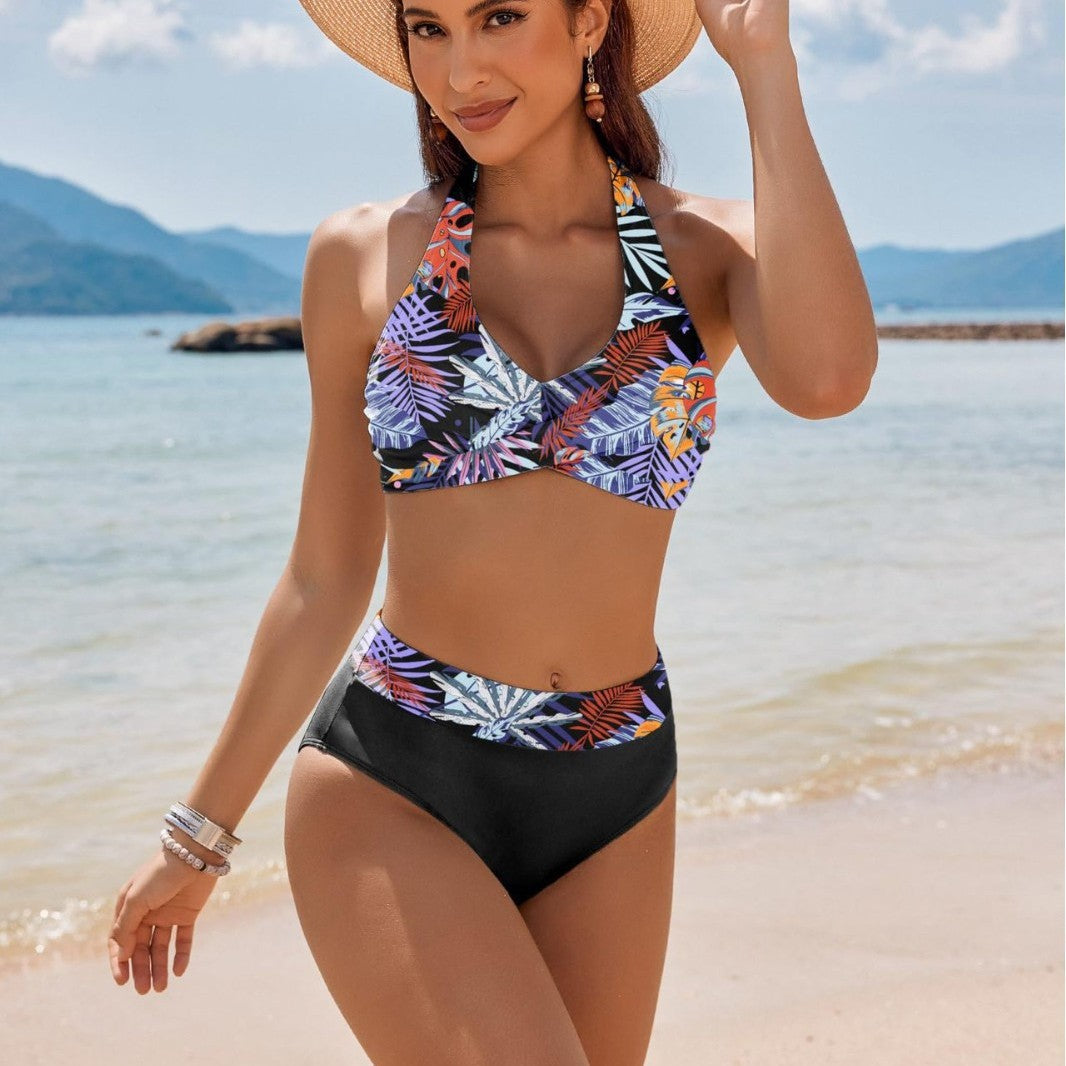 Damen Hochgeschnittener Bikini mit gekreuztem Oberteil Echo Archiv