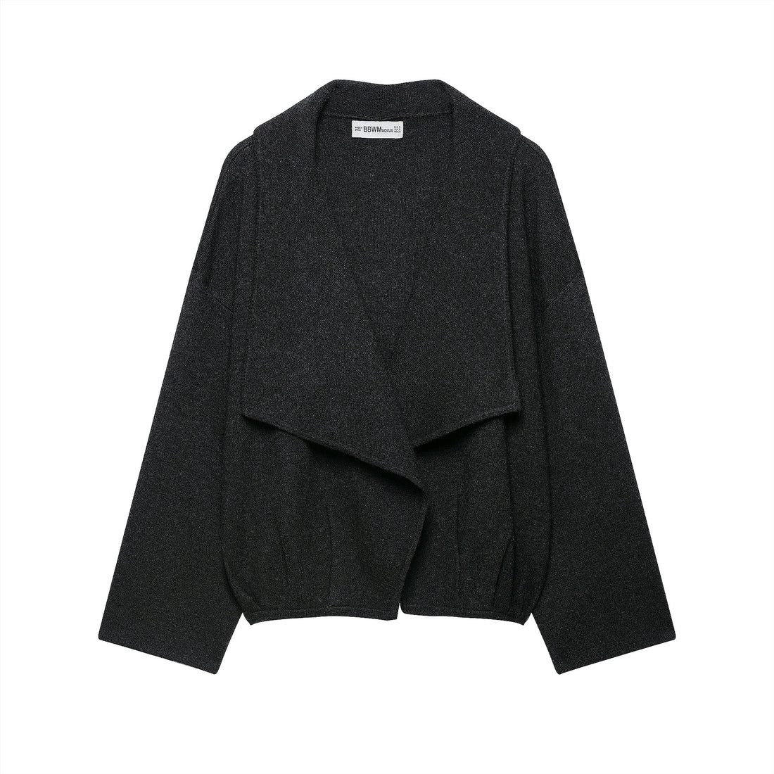 Damen Kurz geschnittener offener Wollmix-Cardigan mit großem Schalkragen und kastiger Cropped‑Silhouette Echoarchiv