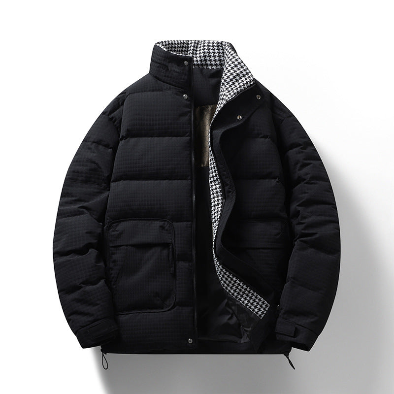 Herren Wattierte Steppjacke mit Hahnentritt-Innenfutter und verstellbarem Saum Echo Archiv