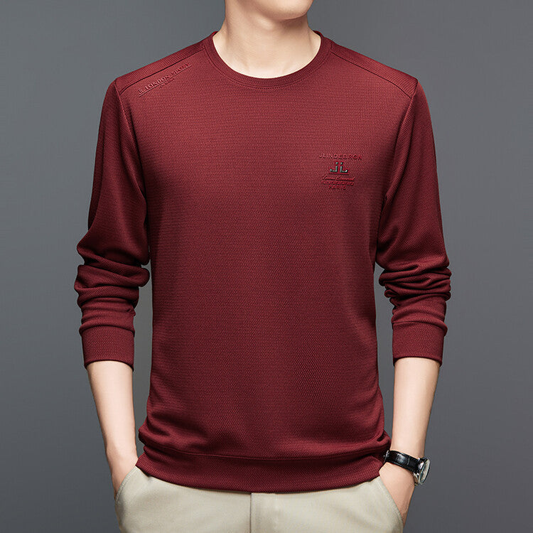 Herren modisches Langarmshirt mit strukturiertem Gewebe Echoarchiv