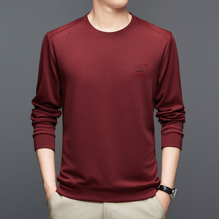 Herren modisches Langarmshirt mit strukturiertem Gewebe Echoarchiv
