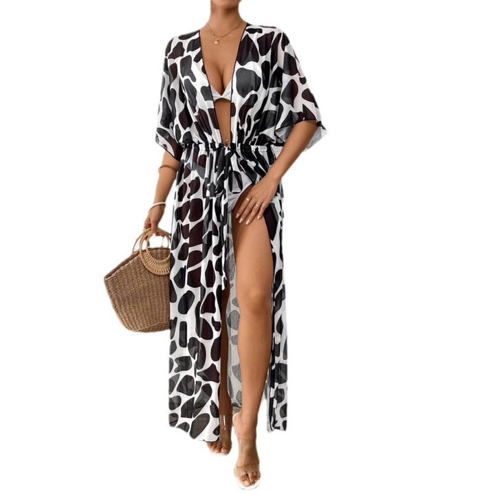 Damen modischer Strandkaftan mit seitlichem Kordelzug Echo Archiv