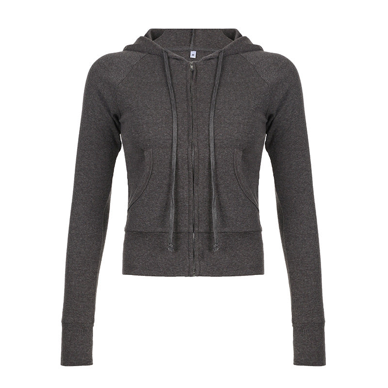Damen nan taillierte Bomberjacke mit breitem Rippenbund, zwei Schrägtaschen und dekorativen Reißverschluss-Details Echo Archiv