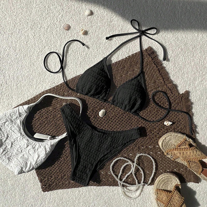 Damen Triangel-Bikini mit verstellbaren Trägern und strukturierter Textur Echo Archiv
