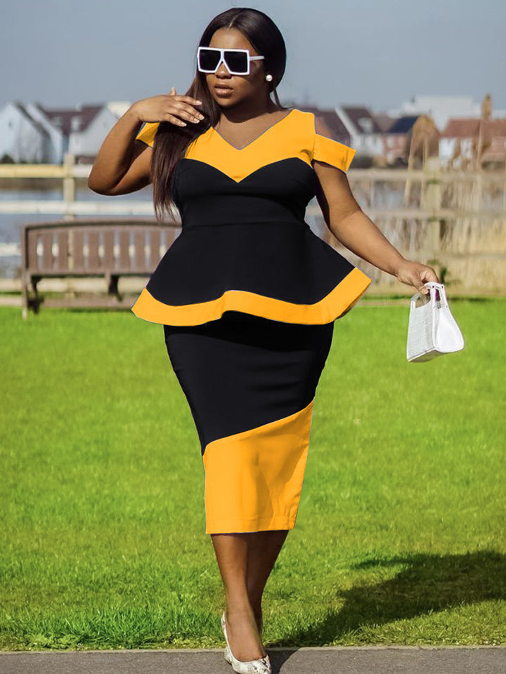 Damen Figurbetontes Peplum-Kleid Echo Archiv