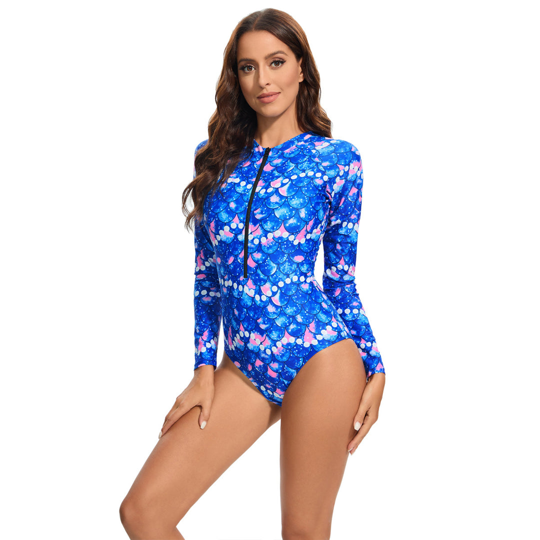Damen Sportlicher Langarm-Badeanzug mit UV-Schutz Echo Archiv