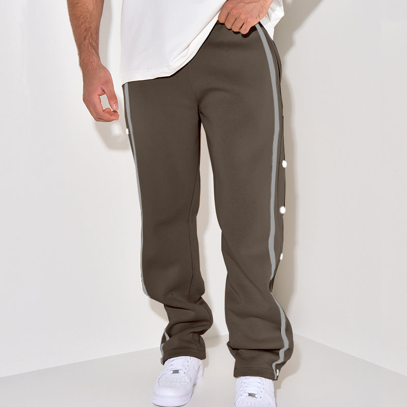 Herren Sportliche Sweatpants mit seitlichen Druckknöpfen und Kontraststreifen Echoarchiv