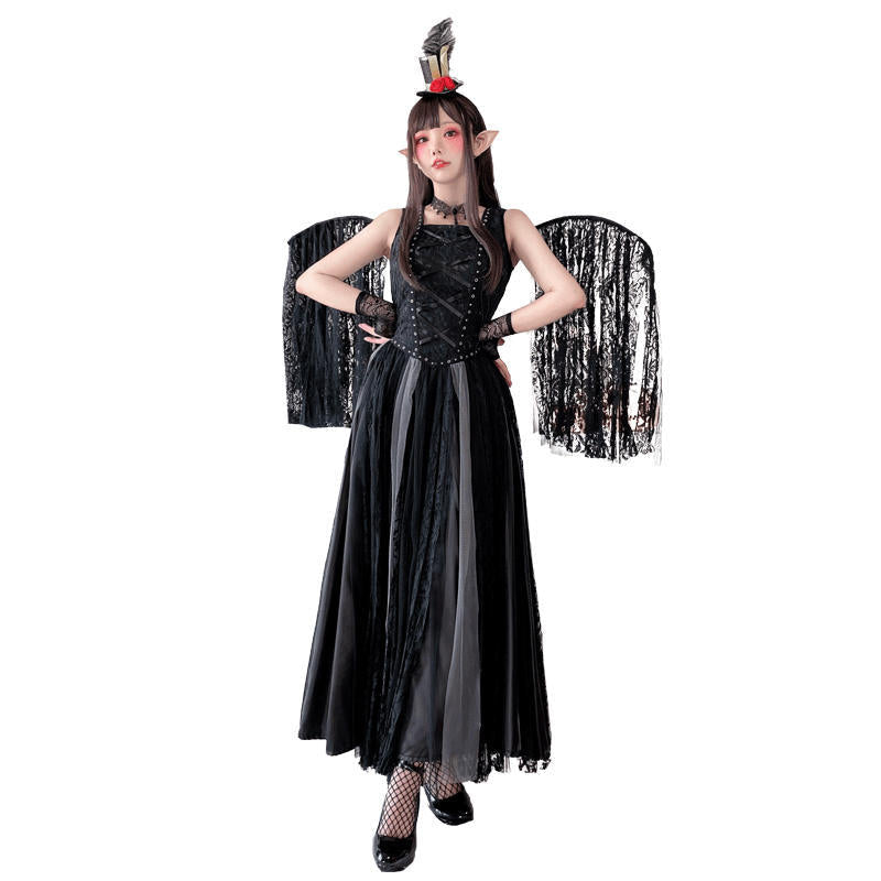 Damen Hexenkostüm mit Tüllrock und eleganten Spitzenakzenten Echo Archiv