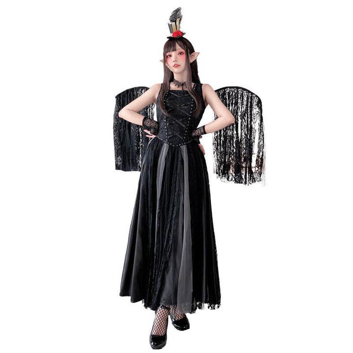 Damen Hexenkostüm mit Tüllrock und eleganten Spitzenakzenten Echo Archiv