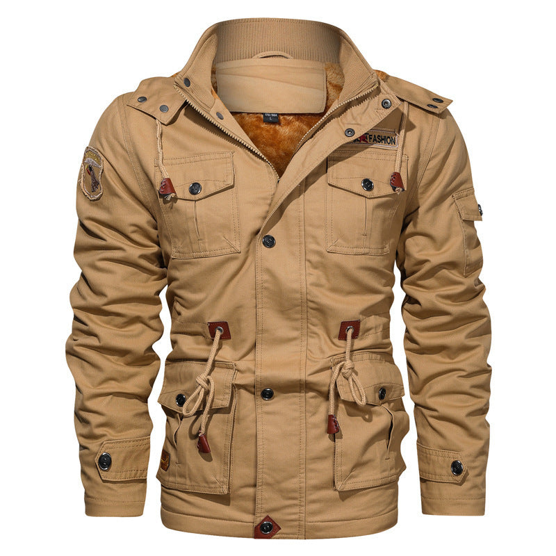 Herren Utility-Fieldparka aus Canvas mit Teddyfutter, Taillenkordel und Mehrfachtaschen Echo Archiv