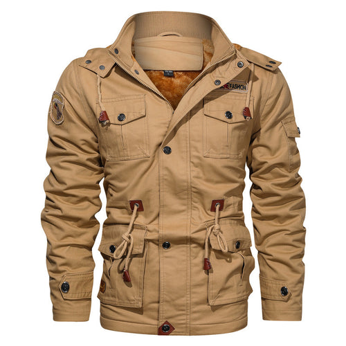 Herren Utility-Fieldparka aus Canvas mit Teddyfutter, Taillenkordel und Mehrfachtaschen Echo Archiv
