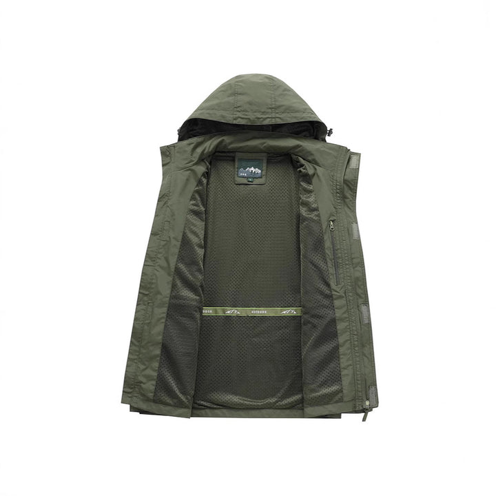 Herren Multifunktions-Fieldjacke mit Kapuzenkragen, Cargo-Taschen und D-Ring Echoarchiv