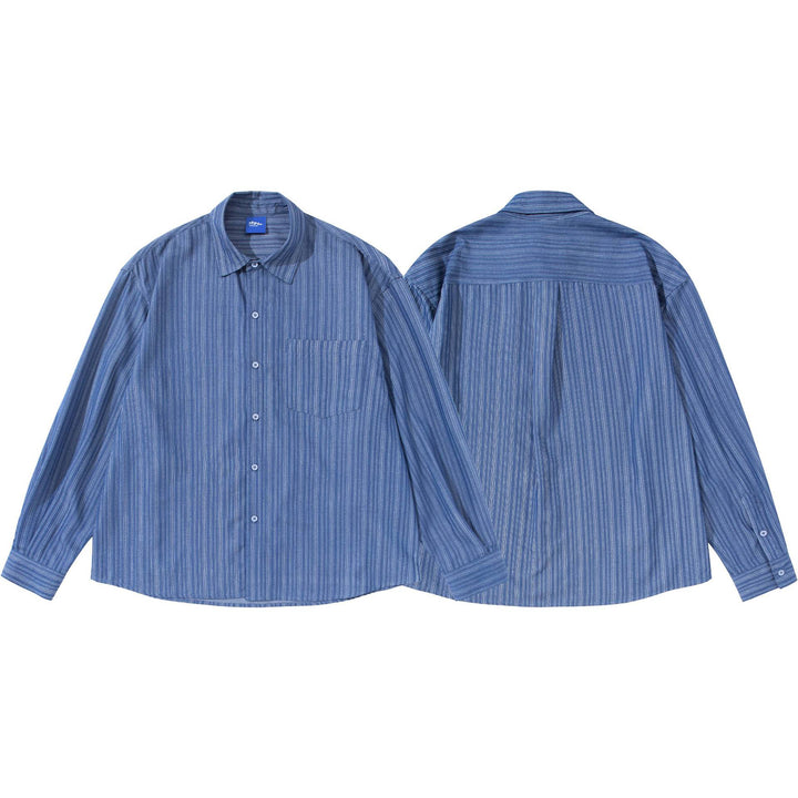 Unisex Gestreiftes Oversize‑Hemd im Boxy‑Schnitt Echoarchiv