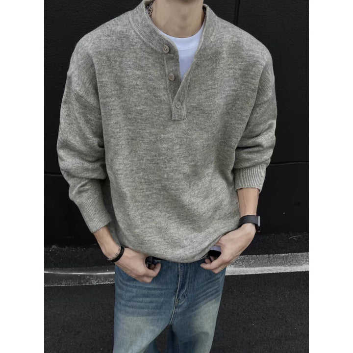 Herren Lässiger Strickpullover mit Knopfleiste Echo Archiv