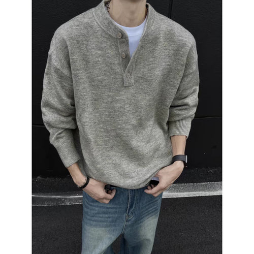 Herren Lässiger Strickpullover mit Knopfleiste Echo Archiv
