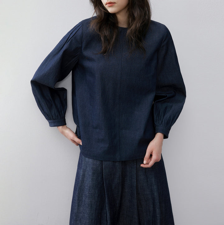 Damen Elegante und lässige Denimbluse Echoarchiv