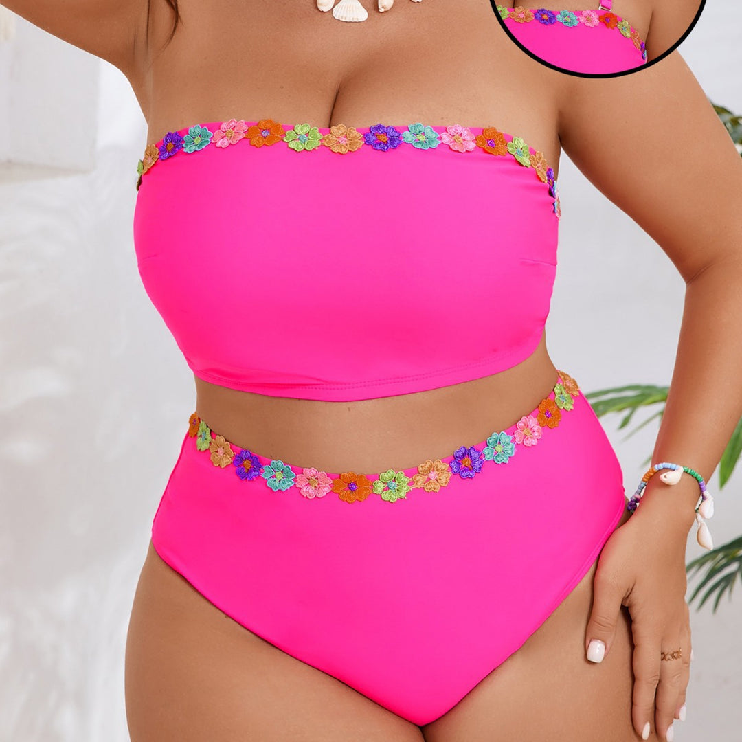Damen Bandeau-Bikini-Set mit floralem Akzent Echo Archiv
