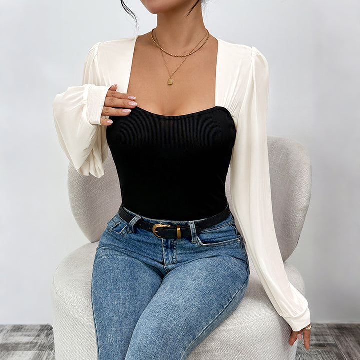 Damen Longsleeve Body mit Puffärmeln Echo Archiv