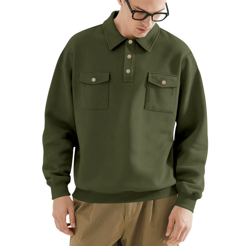 Herren lässiger Pullover mit praktischen Pattentaschen Echoarchiv