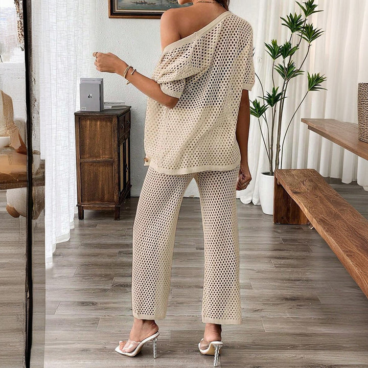 Damen luftiges Netz-Set mit knöpfbarem Cardigan Echo Archiv