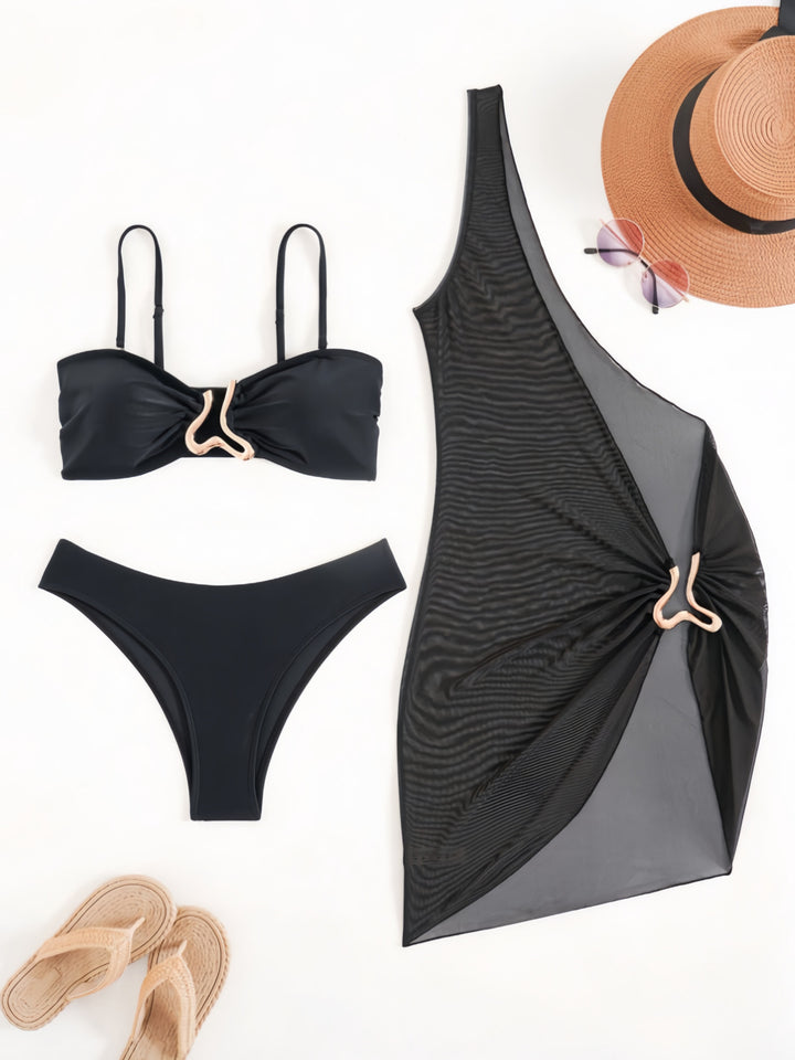 Damen Bandeau-Bikini mit transparentem Cover-Up Echo Archiv
