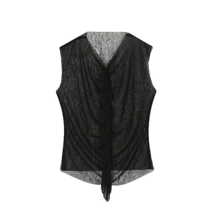Herren modisches ärmelloses Oberteil mit transparentem Design und raffinierten Details Echoarchiv