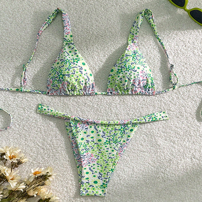 Damen Triangel-Bikini mit floralen Motiven und angepassten Trägern Echo Archiv