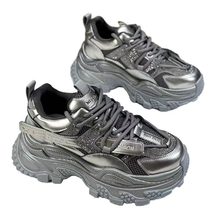 Damen Sportliche Chunky Sneakers mit Glitzer-Elementen und verstärktem Profil Echo Archiv