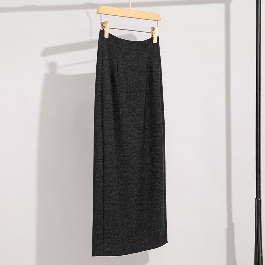 Damen Maxirock aus Feinstrick mit geradem Fall und hoher Taille Echoarchiv
