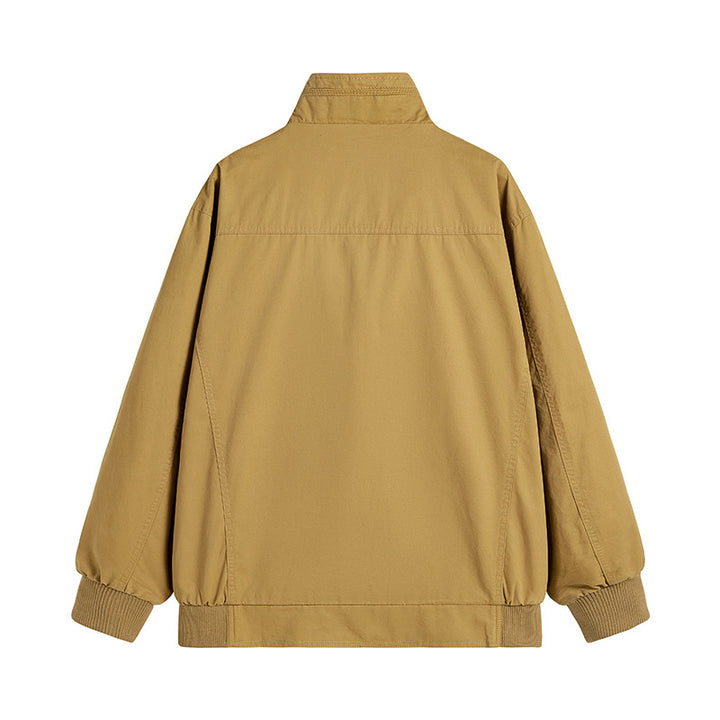 Herren Locker geschnittene Canvas-Überwurfjacke mit Stehkragen und aufgesetzten Pattentaschen Echo Archiv