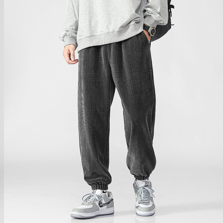 Herren Weiche Cord-Jogginghose im Relaxed-Fit mit elastischem Bund und Bündchen Echo Archiv