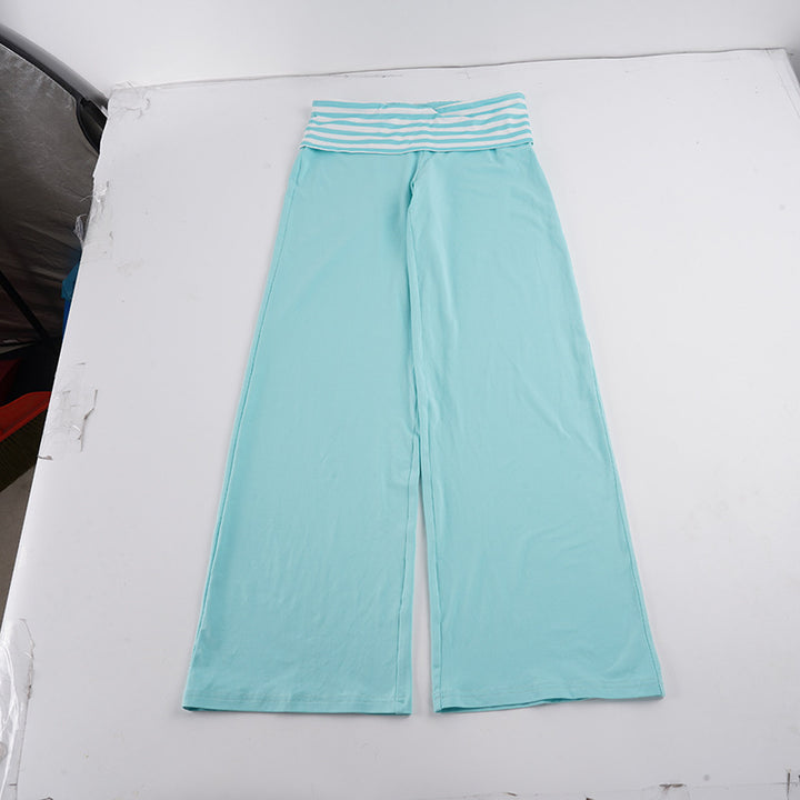 Damen Palazzo-Yogahose mit breitem Umschlagbund und fließender Jersey-Qualität – Avélisse