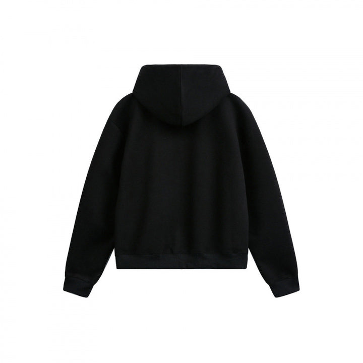 Damen Boxy-Kapuzen-Sweatjacke mit durchgehendem Reißverschluss, kariert gefütterter Kapuze und Kängurutaschen Echo Archiv
