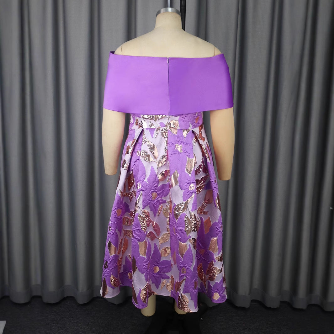 Damen Elegantes Abendkleid mit schulterfreier Applikation und floralen Motiven Echo Archiv
