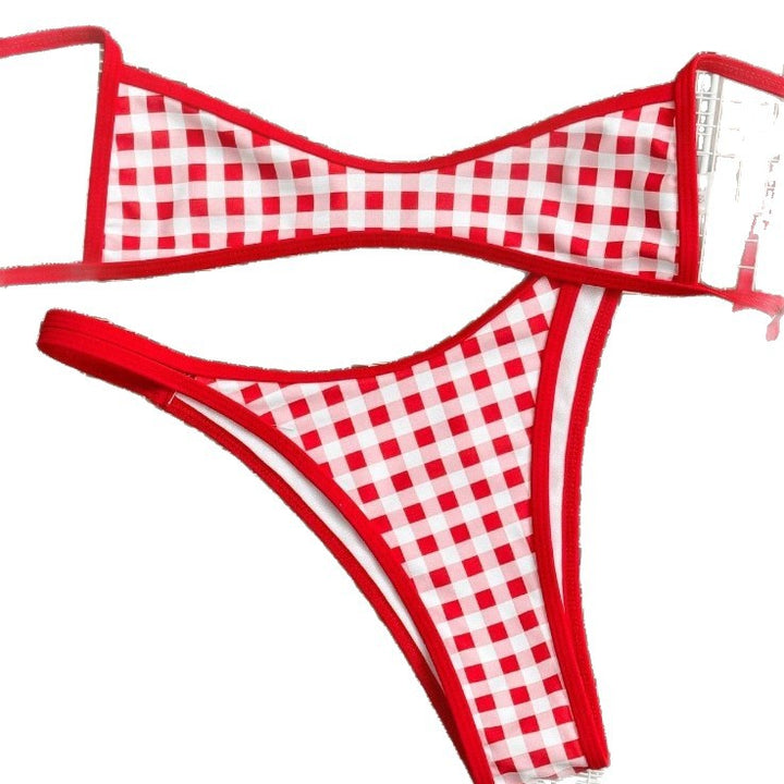 Damen Kariertes Bikini-Top Echo Archiv