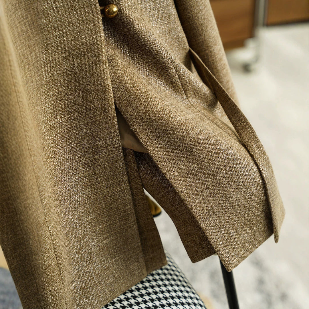 Damen Modische Blazerjacke mit Taillengürtel Echoarchiv