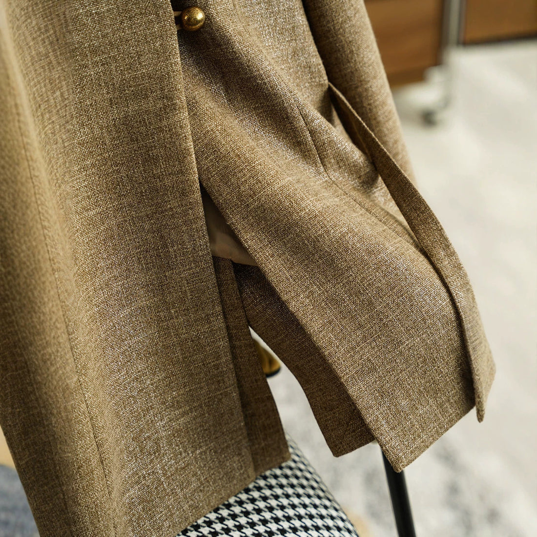 Damen Modische Blazerjacke mit Taillengürtel Echoarchiv