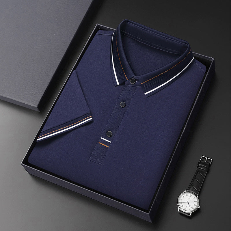 Herren modernes Polohemd mit strukturiertem Material und eleganten Akzenten Echoarchiv